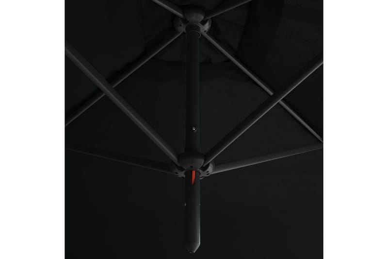 dobbelt parasol med stålstang 600x300 cm sort - Sort - Havemøbler - Solafskærmning - Parasoller