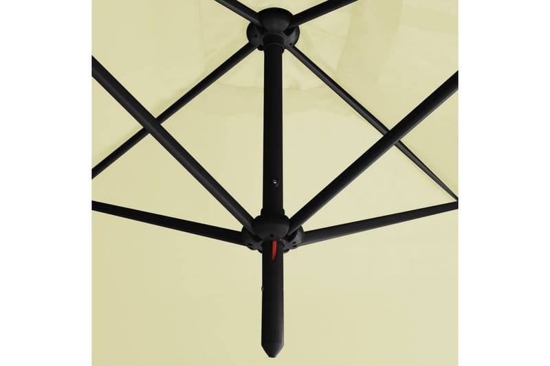 dobbelt parasol med stålstang 600x300 cm sandfarvet - Havemøbler - Solafskærmning - Parasoller