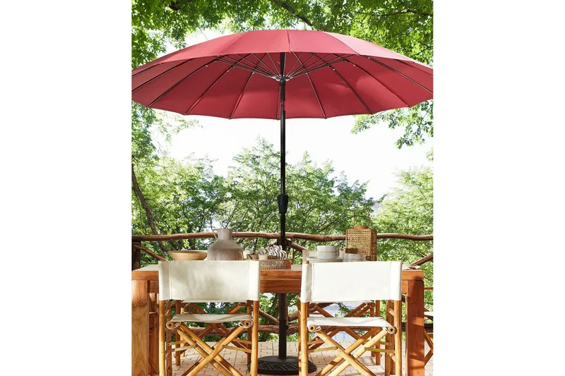 Faenza Parasol 255 cm - Rød/Sort - Havemøbler - Solafskærmning - Parasoller - Balkonparasol
