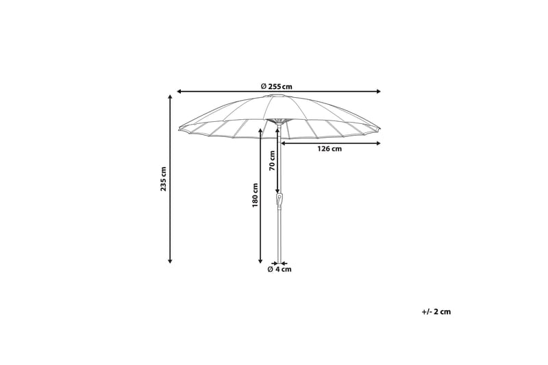 Faenza Parasol 255 cm - Sort/Grå - Havemøbler - Solafskærmning - Parasoller - Balkonparasol