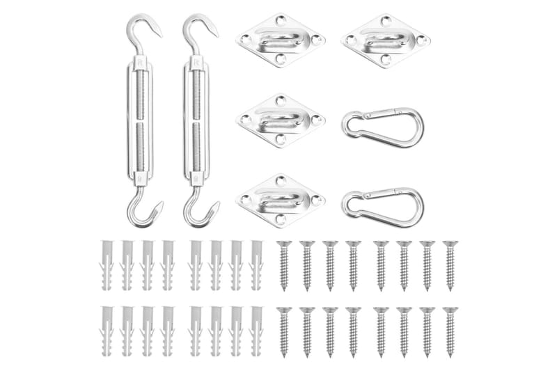 Fastspændingssæt Til Solsejl 8 Dele Rustfrit Stål - Sølv - Solsejl