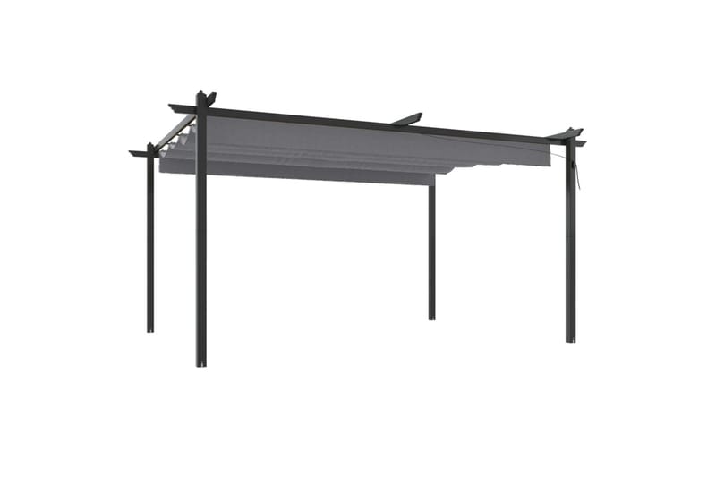beBasic havepavillon med sammenrulleligt tag 4x3 m antracitgrå - Antracit - Havemøbler - Solafskærmning - Havepavilloner - Komplet pavillon