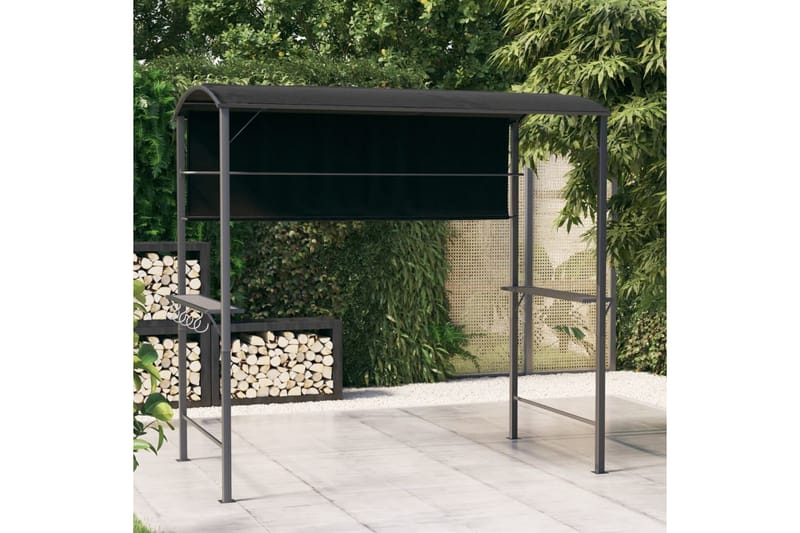 beBasic pavillon med tag 220x110x200 cm antracitgrå - Antracit - Havemøbler - Solafskærmning - Havepavilloner - Komplet pavillon