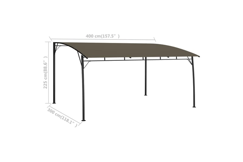 havemarkise 4x3x2,25 m gråbrun - Gråbrun - Havemøbler - Solafskærmning - Havepavilloner - Komplet pavillon