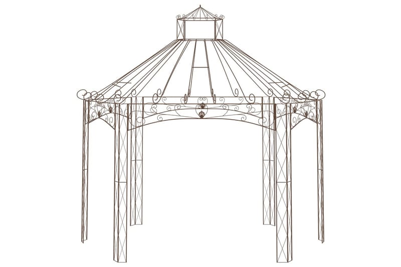 havepavillon 400x258x378 cm jern antikbrun - Brun - Havemøbler - Solafskærmning - Havepavilloner - Komplet pavillon