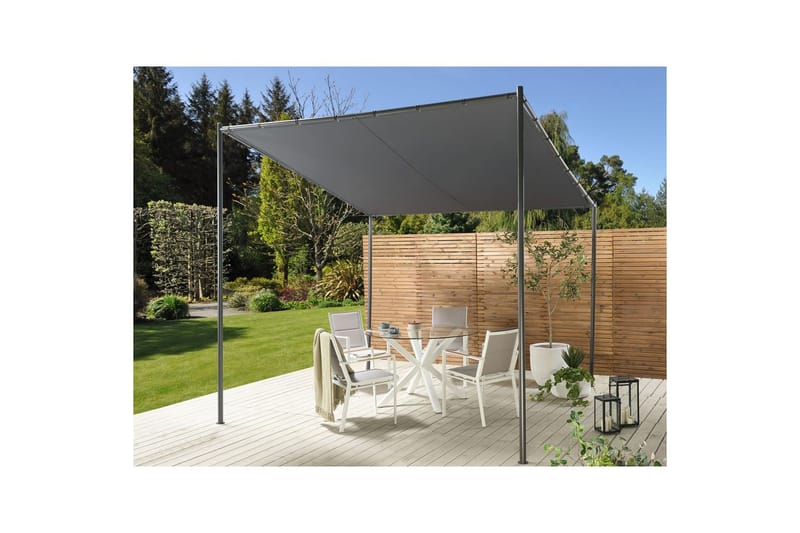 Havepergola Vimino - Grå, sort - Havemøbler - Solafskærmning - Havepavilloner - Komplet pavillon