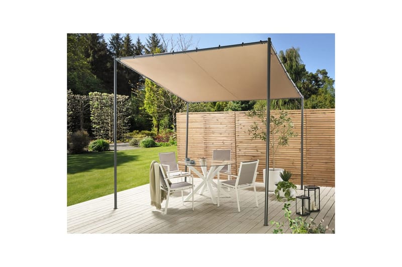 Havepergola Vimino - Taupe, sort - Havemøbler - Solafskærmning - Havepavilloner - Komplet pavillon