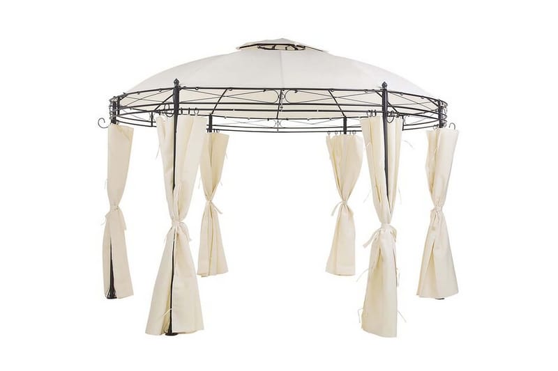 Alosno Pavillon Rund 368 cm - Beige - Havemøbler - Solafskærmning - Havepavilloner - Komplet pavillon