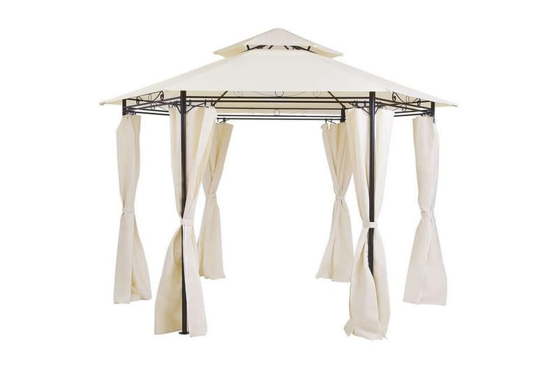 Dergano Pavillon Sekskantet 350 cm - Beige - Komplet pavillon