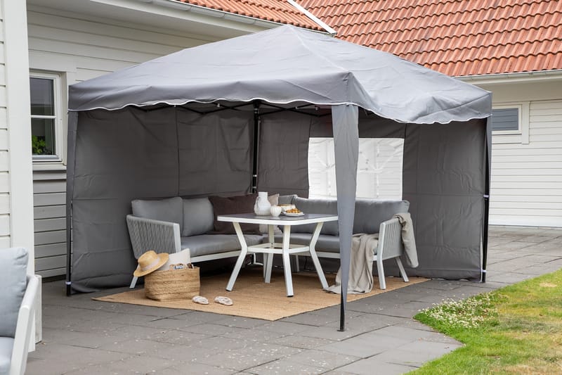 Easy Up Pavillon 295x295 cm Sort/Grå - Venture Home - Havemøbler - Solafskærmning - Havepavilloner - Komplet pavillon