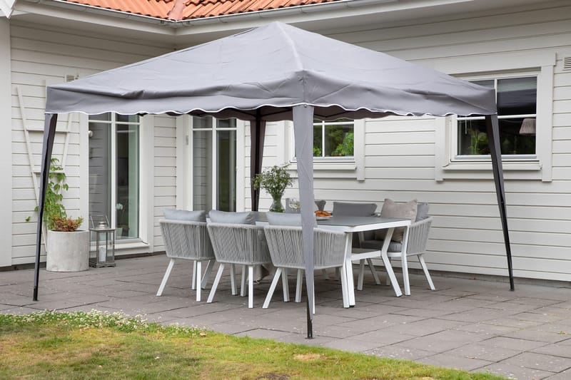 Easy Up Pavillon 295x295 cm Sort/Grå - Venture Home - Havemøbler - Solafskærmning - Havepavilloner - Komplet pavillon