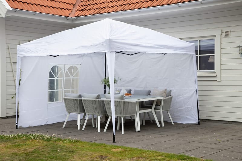Easy Up Pavillon 295x295 cm - Hvid - Havemøbler - Solafskærmning - Havepavilloner - Komplet pavillon