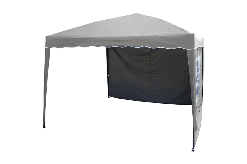 Easy Up Pavillon 295x295 cm, Hvid/brun