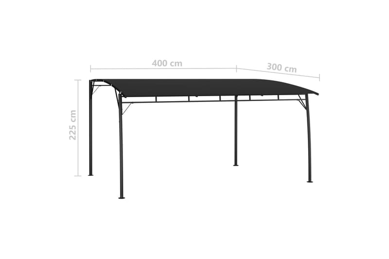 Fritstående Havemarkise 4X3X2,25 M Antracitgrå - Havemøbler - Solafskærmning - Havepavilloner - Komplet pavillon