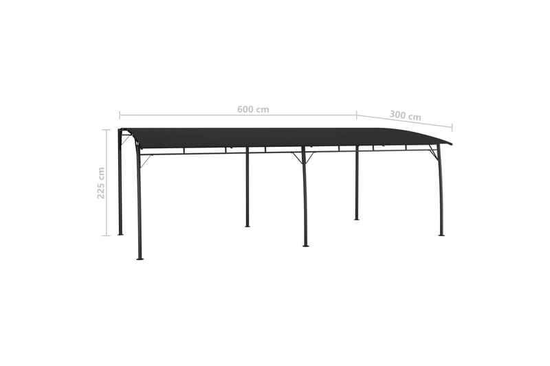 Fritstående Havemarkise 6X3X2,25 M Antracitgrå - Havemøbler - Solafskærmning - Havepavilloner - Komplet pavillon