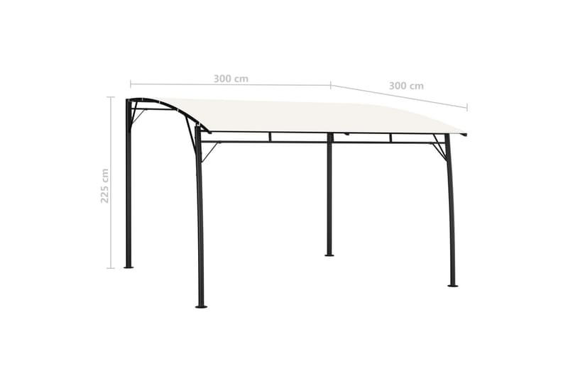 Fritstående Markise 3X3X2,25 M Cremefarvet - Komplet pavillon