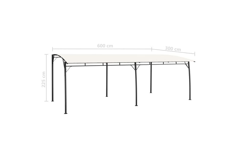 Fritstående Markise 6X3X2,25 M Cremefarvet - Havemøbler - Solafskærmning - Havepavilloner - Komplet pavillon