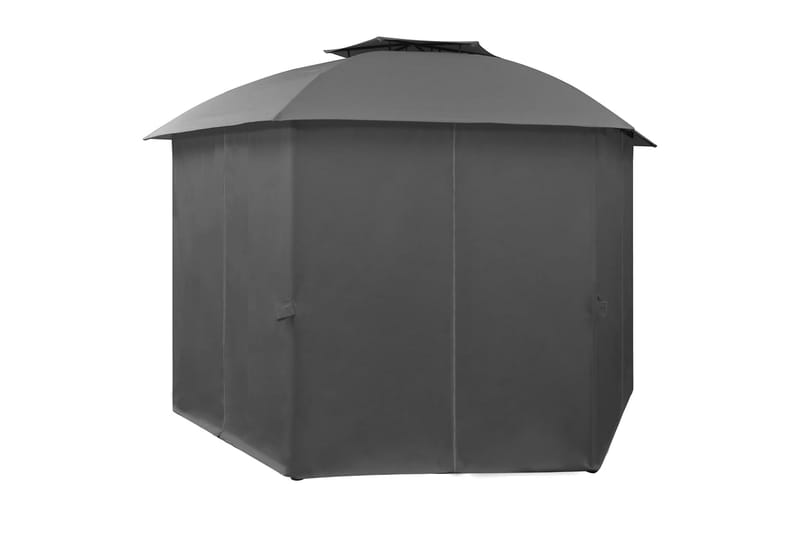 Havebaldakin Pavillontelt m Gardiner Sekskantet 360 X 265 Cm - Grå - Havemøbler - Solafskærmning - Havepavilloner - Komplet pavillon