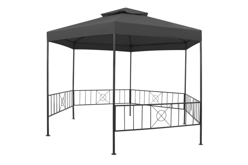 Havepavillon 323x275x265 cm Antracitgrå - Grå - Havemøbler - Solafskærmning - Havepavilloner - Komplet pavillon
