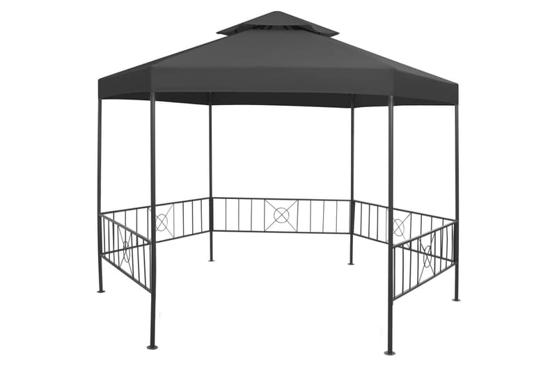 Havepavillon 323x275x265 cm Antracitgrå - Grå - Havemøbler - Solafskærmning - Havepavilloner - Komplet pavillon