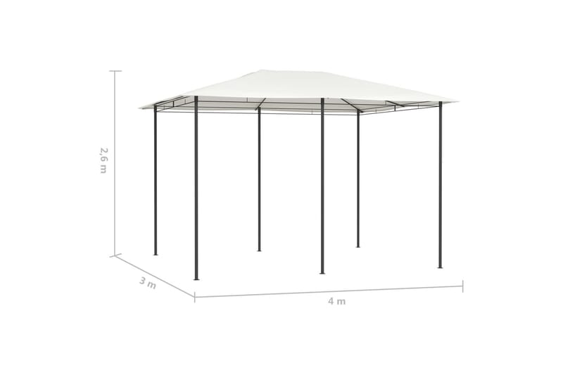 havepavillon 3x4x2,6 160 g/m² cremefarvet - Creme - Komplet pavillon