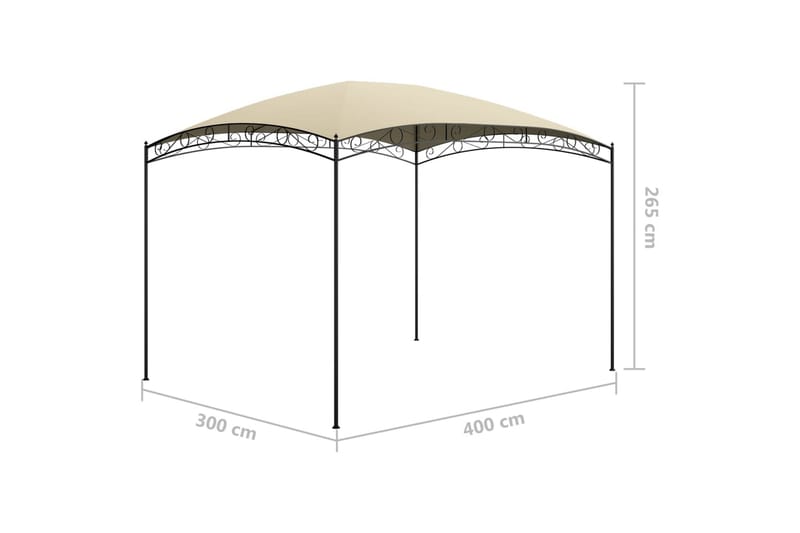 havepavillon 3x4x2,65 180 g/m² cremefarvet - Creme - Komplet pavillon