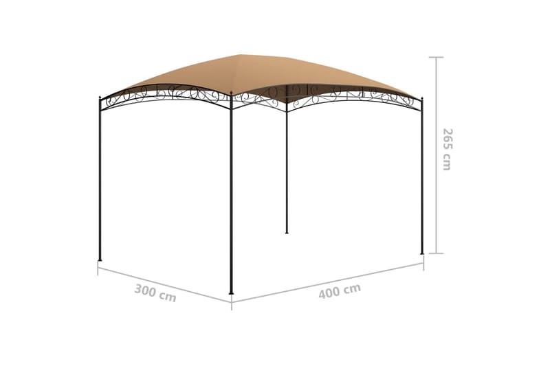 havepavillon 3x4x2,65 180 g/m² gråbrun - Gråbrun - Komplet pavillon