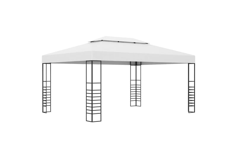 Havepavillon 4x3x2,7 m Pulverlakeret Stål Antracitgrå - Hvid - Havemøbler - Solafskærmning - Havepavilloner - Komplet pavillon