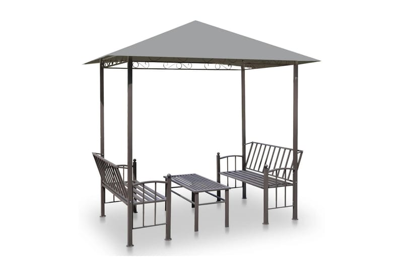 Havepavillon Med Bord Og Bænke 2,5 X 1,5 X 2,4 M Antracitgrå - Grå - Havemøbler - Solafskærmning - Havepavilloner - Komplet pavillon