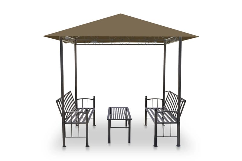 havepavillon med bord og bænke 2,5x1,5x2,4 m 180 g/m² - Gråbrun - Havemøbler - Solafskærmning - Havepavilloner - Komplet pavillon
