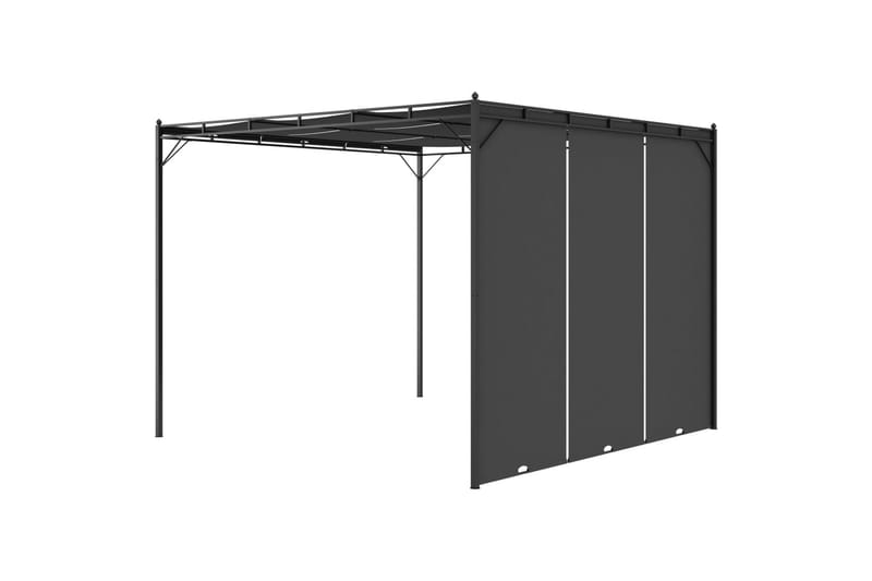Havepavillon Med Gardin 3X3X2,25M Antracitgrå - Havemøbler - Solafskærmning - Havepavilloner - Komplet pavillon