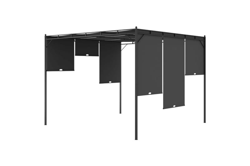 Havepavillon Med Gardin 3X3X2,25M Antracitgrå - Havemøbler - Solafskærmning - Havepavilloner - Komplet pavillon