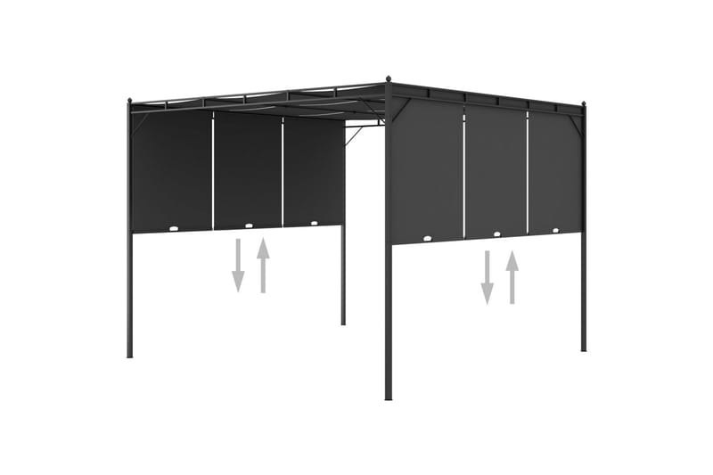 Havepavillon Med Gardin 3X3X2,25M Antracitgrå - Havemøbler - Solafskærmning - Havepavilloner - Komplet pavillon