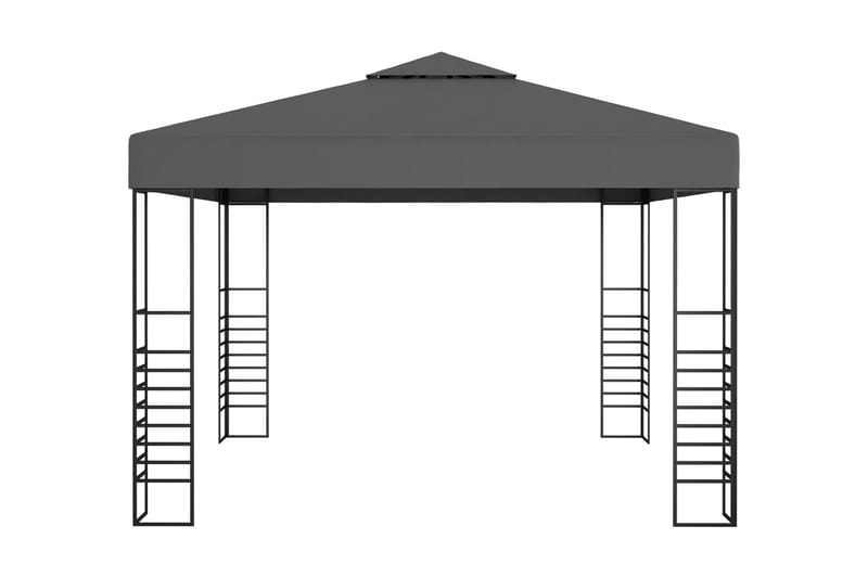 havepavillon med lyskæder 3x3 m antracitgrå - Antracit - Komplet pavillon