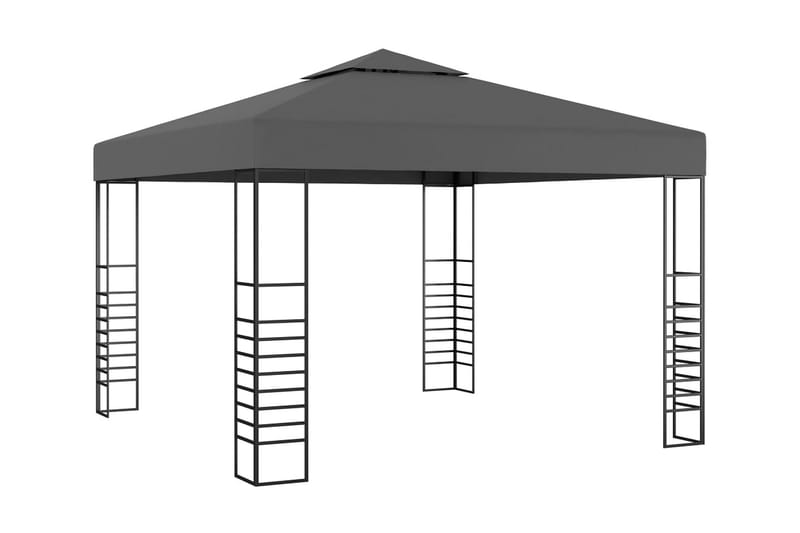 havepavillon med lyskæder 3x3 m antracitgrå - Antracit - Komplet pavillon