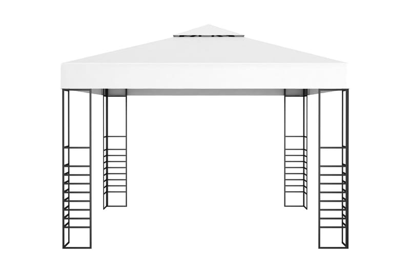 havepavillon med lyskæder 3x3 m hvid - Hvid - Havemøbler - Solafskærmning - Havepavilloner - Komplet pavillon