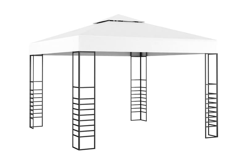 havepavillon med lyskæder 3x3 m hvid - Hvid - Havemøbler - Solafskærmning - Havepavilloner - Komplet pavillon
