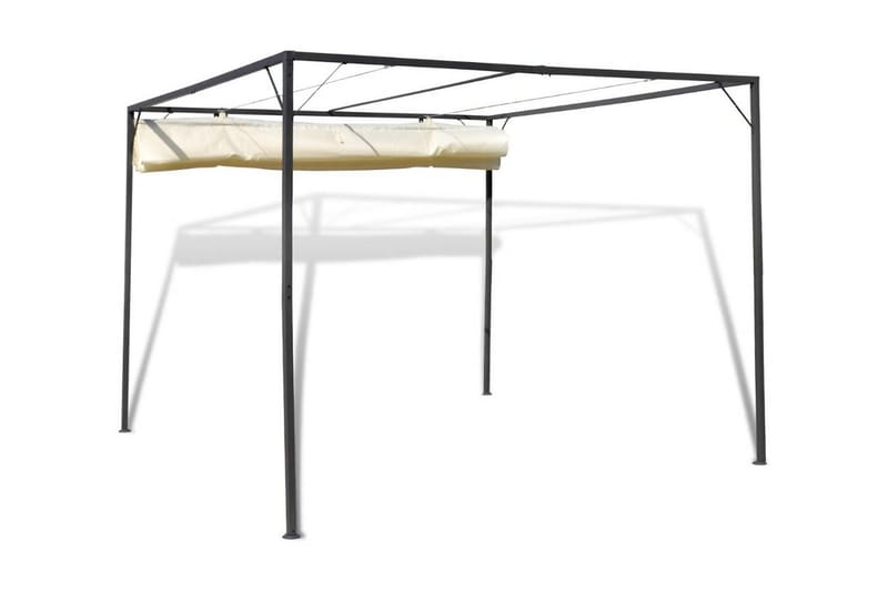 Havepavillon Med Tilbagetrækkeligt Tag - Creme - Havemøbler - Solafskærmning - Havepavilloner - Komplet pavillon