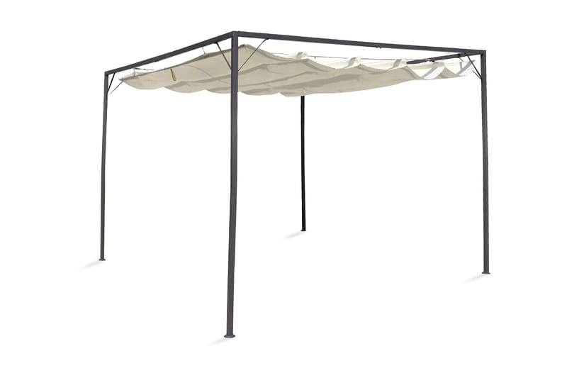 Havepavillon Med Tilbagetrækkeligt Tag - Creme - Havemøbler - Solafskærmning - Havepavilloner - Komplet pavillon