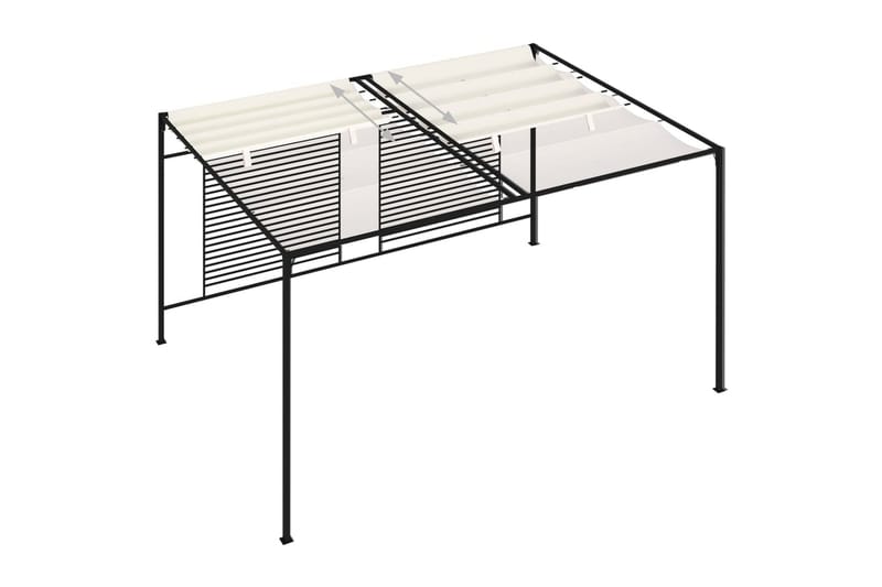 havepavillon med udtrækkeligt tag 3x4x2,3 m 180 g/m² creme - Creme - Havemøbler - Solafskærmning - Havepavilloner - Komplet pavillon