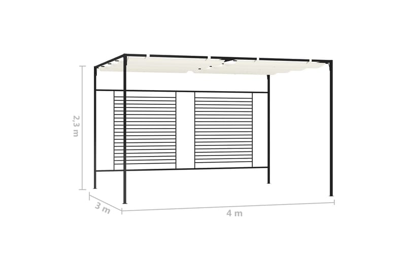 havepavillon med udtrækkeligt tag 3x4x2,3 m 180 g/m² creme - Creme - Havemøbler - Solafskærmning - Havepavilloner - Komplet pavillon