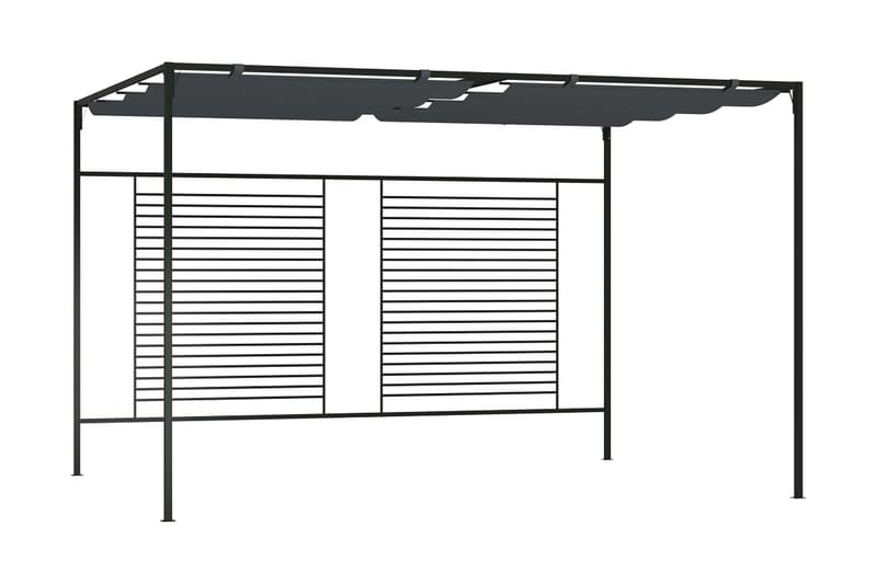 havepavillon med udtrækkeligt tag 4x3x2,3 m 180 g/m² - Antracit - Komplet pavillon