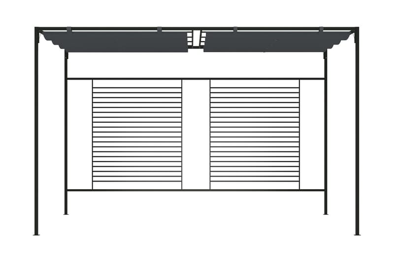 havepavillon med udtrækkeligt tag 4x3x2,3 m 180 g/m² - Antracit - Havemøbler - Solafskærmning - Havepavilloner - Komplet pavillon