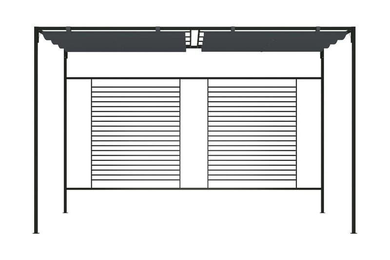 havepavillon med udtrækkeligt tag 4x3x2,3 m 180 g/m² - Antracit - Komplet pavillon