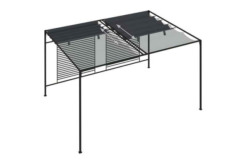 havepavillon med udtrækkeligt tag 4x3x2,3 m 180 g/m² - Antracit - Havemøbler - Solafskærmning - Havepavilloner - Komplet pavillon