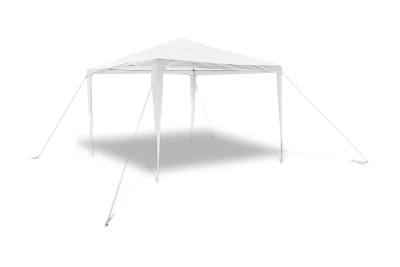 Havepavillon Med Pyramideformet Tag 3 X 3 M - Hvid - Havemøbler - Solafskærmning - Havepavilloner - Komplet pavillon