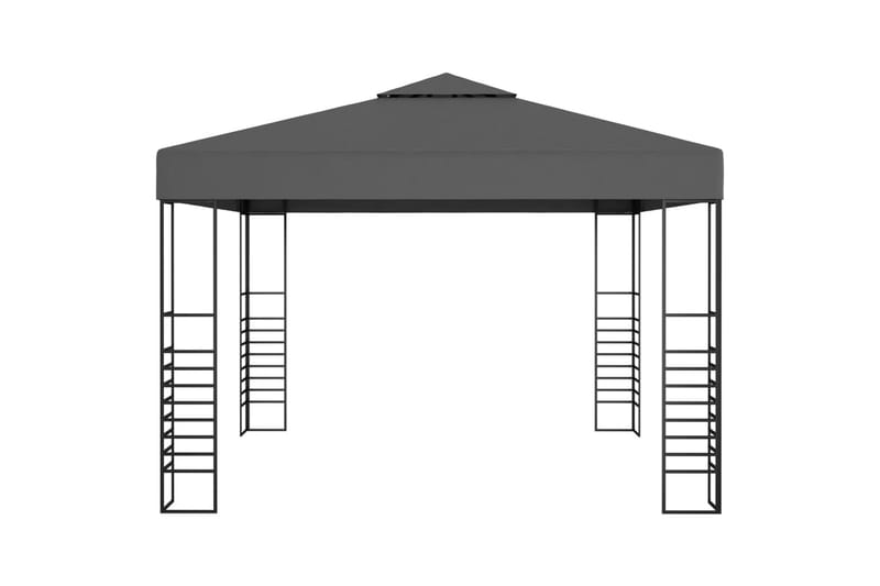 Havetelt 3x3 m Antracitgrå - Grå - Komplet pavillon