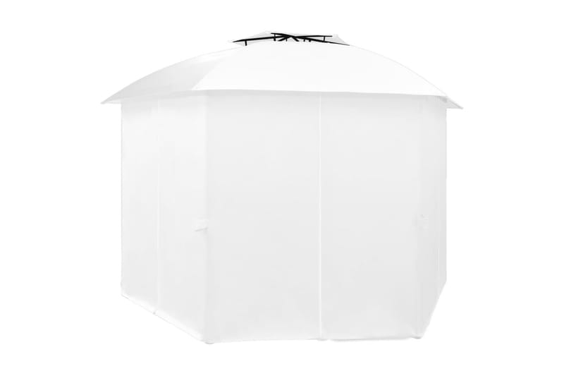 Havetelt med gardiner 360x312x265 cm 180 g/m² hvid - Hvid - Havemøbler - Solafskærmning - Havepavilloner - Komplet pavillon