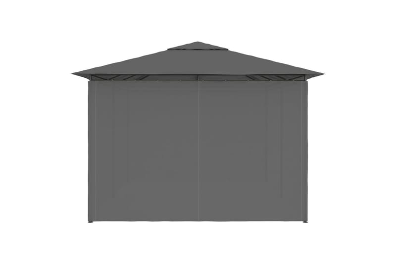 Havetelt Med Gardiner 4x3 m Antracitgrå - Grå - Havemøbler - Solafskærmning - Havepavilloner - Komplet pavillon