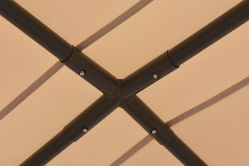 Lysthus Pavillon Telt Med Baldakin 3 X 3 M Stål Beige - Beige - Havemøbler - Solafskærmning - Havepavilloner - Komplet pavillon